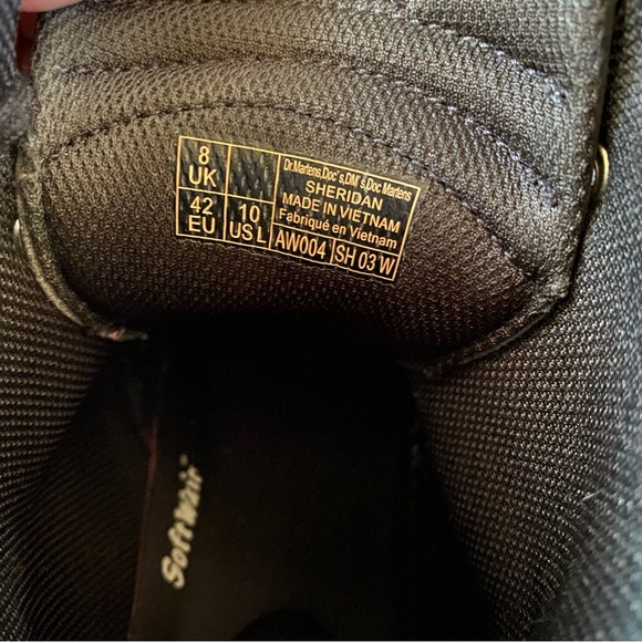 Dr. Marten Sheridan Softwair Nubuck Suede Leather Black Combat Boots High Tops - Picture 8 of 9